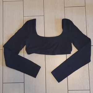 BLACK garage long sleeve micro top